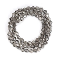 Detail of smoky gray translucent faceted glass beads in irregular geometric shapes - Smoke Gray Irregular Style (BT753GD12) / 1 Strand (Approx. 82 Pcs)