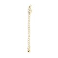 Golden necklace extender chain with lobster clasp and spherical pendant close-up - Round Ball Charm (BT759GD08)