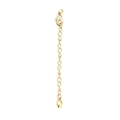 Close-up of golden lobster clasp and extender chain with heart-shaped metal pendant - Teardrop Charm (BT759GD09)