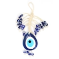 Decorazione Nazar malocchio da parete con goccia in vetro blu e corda intrecciata - Stile Lungo Multiperla (BE1391BU00)