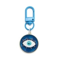 Blauer Evil Eye Schlüsselanhänger mit Emaille-Anhänger und hellblauem Karabinerverschluss - Dunkelblau (BE1286BU00)