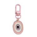 Portachiavi occhio del male rosa con chiusura a moschettone e bordi dorati smaltati - Ovale Rosa (BE1287PK00)