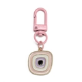 Portachiavi rosa malocchio a forma quadrata con finitura smaltata e gancio a scatto - Quadrato Rosa (BE1289PK00)