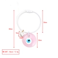 Detalles de dimensiones del llavero ojo turco rosa con perla y anillo de acero - Estilo de Anillo de Alambre de Acero / Ojo Turco Redondo Rosa (BE1434PK00)