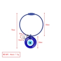 Vista detallada del llavero ojo de demonio con anillo azul y medidas de tamaño - Estilo de Anillo de Alambre de Acero / Ojo Turco Redondo Azul (BE1434BU25)