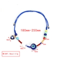 Close-up of adjustable evil eye bracelet with blue cord and multicolored beads detail - Blue Rope Large Eye Blue Heart Pendant Style (BE1427MI16)