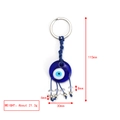 Dettaglio delle dimensioni del ciondolo occhio blu in vetro con specifiche del peso - Stile Occhio Trasparente Blu (BE1484BU02)