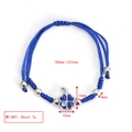 Detail of blue braided rope bracelet with adjustable drawstring and clover charm - Clover Style (BE1480BU07)