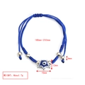 Blue braided evil eye bracelet with crown detail and adjustable cord size 180-250mm - Crown Style (BE1480BU08)