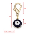 Porte-clés œil bleu doré avec pendentif de 15mm et fermoir mousqueton en alliage - Style Disque Mauvais Oeil V2 (BE1369GD13)