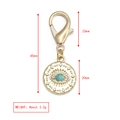 Pendentif œil turc doré avec fermoir mousqueton, perle bleue et accents de cristal - Style Disque Cils (BE1369GD14)