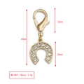 Porte-clés fer à cheval doré avec cristaux et dimensions du fermoir mousqueton - Style Fer à Cheval Plein Strass (BE1369GD16)