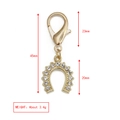 Porte-clés fer à cheval doré avec strass étincelants et fermoir mousqueton élégant - Style Fer à Cheval Pavé (BE1369GD19)