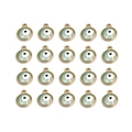 Macro view of 20pcs light green enamel evil eye pendants with gold plated frames - Green Style (BT808GN00)