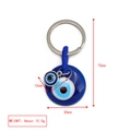 Blauer Böses Auge Schlüsselanhänger mit Silberring und Nylonschnur, 75mm Länge - Doppelaugen-Anhänger (BE1363BU04)