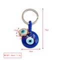Evil Eye keychain with blue glass eye and Hamsa hand charm, weight 11g, length 75mm - Hamsa Hand Charm Style (BE1363BU05)