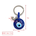 Golden horseshoe evil eye keychain with blue glass bead and celestial moon pendant charm - Star Moon Charm Style (BE1363BU14)
