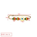 Detailed size specifications for polymer clay evil eye pin with measurement labels - Yellow Style(BE1734YE00)