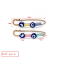Detail showing Turkish Evil Eye safety pin dimensions of 60mm length and 5g weight - Square Decoration Style (BE1732MI06)