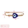 Detailed dimensions of the Evil Eye safety pin brooch with blue heart pendant and gold metal - Blue Heart Style(BE1739BU03)