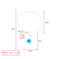 Llavero Mano de Fátima blanco con ojo turco azul y perla en aro de alambre - Estilo de Anillo de Alambre de Acero / Mano de Fátima Blanca (BE1435WH00)