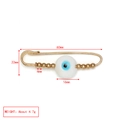 Detailed view showing the 60mm length and 22mm width measurements of the evil eye pin - White Single Bead Style(BE1739WH00)