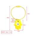 Llavero Mano de Fátima amarillo con amuleto ojo turco y una pequeña perla - Estilo de Anillo de Alambre de Acero / Mano de Fátima Amarilla (BE1435YE00)
