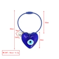 Llavero corazón de Ojo Turco azul con aro metálico y amuleto de perla blanca - Estilo de Anillo de Alambre de Acero / Ojo Turco Corazón Azul Oscuro (BE1436BU00)