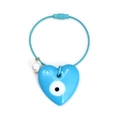 Llavero de ojo turco azul en forma de corazón con perla blanca y aro de acero - Estilo de Anillo de Alambre de Acero / Ojo Turco Corazón Azul Claro (BE1436LBU00)