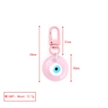 Llavero de ojo turco rosa con cierre de mosquetone de metal, longitud total 65mm - Estilo de Cierre de Metal / Ojo Turco Redondo Rosa (BE1441PK00)