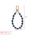 Detalle del llavero Ojo Turco azul mostrando longitud de 110mm y perlas de 8mm de ancho - Estilo de Cuentas Redondas de Ojo Turco Azul Negro (BE1784MI11)