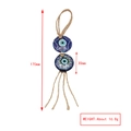Dettaglio del pendente Evil Eye che mostra la lunghezza di 170mm e la nappa in canapa - Stile Occhio Concentrico Punteggiato (BE1827MI02)