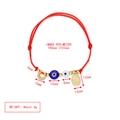 Verstellbares rotes Kordelarmband mit Hufeisen, bösem Blick und Münzanhänger - Rot-Hufeisen Porträt Anhänger (BE1694RD02)