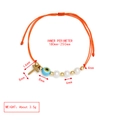 Verstellbares rotes geflochtenes Armband mit goldenem Kreuz und blauem Evil Eye Anhänger - Orange-Kreuz Anhänger (BE1695OR02)
