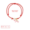Rotes geflochtenes Armband mit goldenem Kakteenanhänger und funkelnden Kristallen - Rot-Strass Kaktus Anhänger (BE1696RD02)
