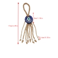 Detailed view of handmade Evil Eye charm with brown hemp rope and white beads - Classic Nazar Style (BE1825MI04)