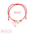 Verstellbares rotes Seilarmband mit goldenem Kreuzanhänger und weißer Perle für Damen - Rot-Kreuz Perle Anhänger (BE1696RD03)