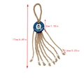 Detailed view of Evil Eye pendant with rope tassels and measurement specifications - Mandala Decorated Style (BE1825MI05)