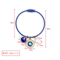 Blaues Drahtarmband mit Teufelsauge, Strassmünze und unregelmäßigem Perlenanhänger - Blaues Stahldraht Armband Strass Münze Auge Perle Stil (BE1444BU05)