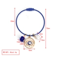 Armreif aus blauem Kabel mit Bösem Blick-Anhänger, Gold-Charm und Barockperle - Blaues Stahldraht Armband Augenform Strass Runder Tag Perle Stil (BE1444BU06)