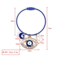 Blaues Evil-Eye-Armband mit Perlen- und Strassanhängern, 72 mm Durchmesser, für Damen - Blaues Stahldraht Armband Goldrand Strass Böser Blick Perle Stil (BE1444BU07)