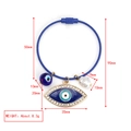 Blaues Evil Eye Kabelarmband mit Anhängern, Kunstperle und detaillierten Maßangaben - Blaues Stahldraht Armband Großes Auge Strass Auge Perle Stil (BE1444BU09)
