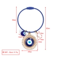 Blauer Böser Blick Schlüsselanhänger mit Gold-Diamant-Scheibe und weißer Kunstperle - Blauer Stahldraht Anhänger Goldener Boden Strass Rundes Auge Perle Stil (BE1444BU10)