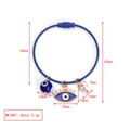 Blaues Evil Eye Armband mit Stahlseil, goldenem Wimpernanhänger und Perle - Blaues Stahldraht Armband Gold Wimper Auge Perle Stil (BE1444BU14)