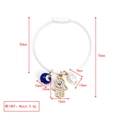 Schlüsselanhänger mit blauem Auge, Hamsa-Hand-Anhänger und weißer Perle im Detail - Weißes Stahldraht Armband Hand der Fatima Perle Stil (BE1442WH04)