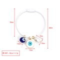 Verstellbares Evil Eye Armband mit blauer Glasperle und weißer Barockperle Anhänger - Weißes Stahldraht Armband Weiße Scheibe Böser Blick Perle Stil (BE1442WH05)