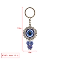 Blauer Eule-Schlüsselanhänger mit Evil-Eye-Perle und Strasssteinen in 115mm Länge - Strass Eule (BE1925MI03)
