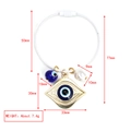 Blauer böser Blick Anhänger Armband mit Perle und weißem Kabel, mediterraner Stil - Weiß Beschichtetes Armband Großes Goldenes Auge Emaille Perle Stil (BE1442WH07)