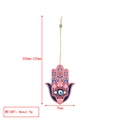 Hamsa-Hand mit bösem Blick Anhänger mit Abmessungen von 220mm Länge und 75mm Breite im Detail - Rot Blau Floraler Hamsa Stil (BE1924MI04)