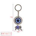 Detailed view of evil eye elephant keychain with 115mm length and 40mm width dimensions - Rhinestone Elephant (BE1925MI05)